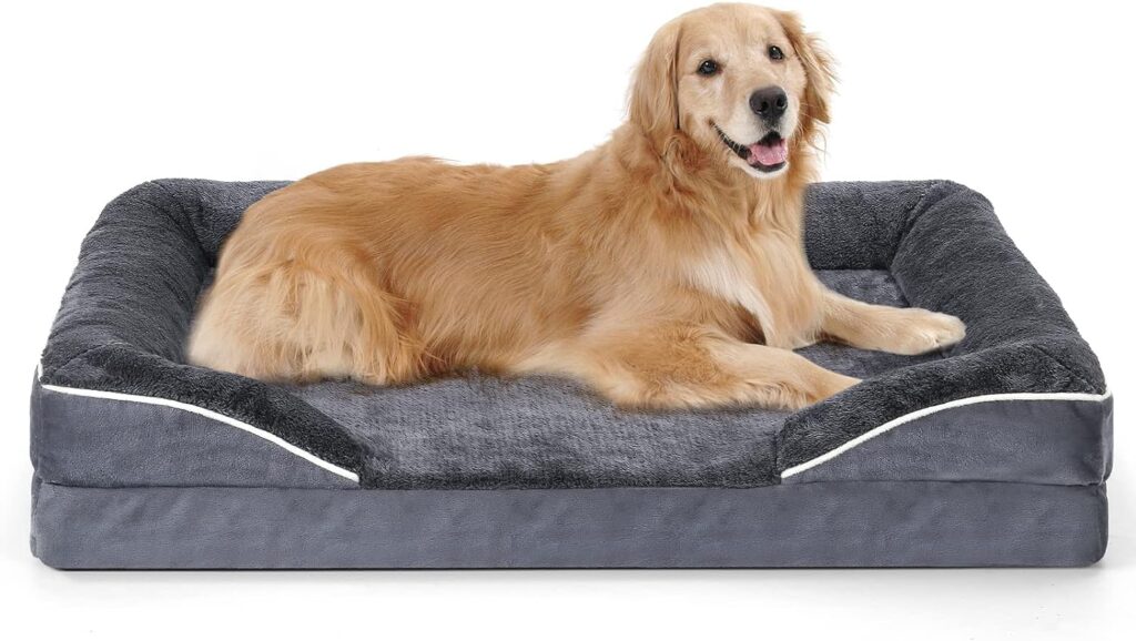 Arien Dog Bed, Dog Beds for Extra Large Dogs, Orthopedic Bolster Couch pet Bed, Removable Washable Cover, Nonskid Bottom Couch, Dog Sofa Bed for Comfortable Sleep