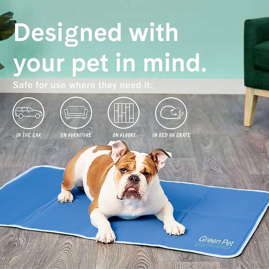 The Green Pet Shop Dog Cooling Mat, Large - Pressure Activated Pet Cooling Mat For Dogs, Sized For Large Dogs (40 - 80 Lb.) - Non-Toxic Gel, No Water or Electricity Needed for This Dog Cooling Pad